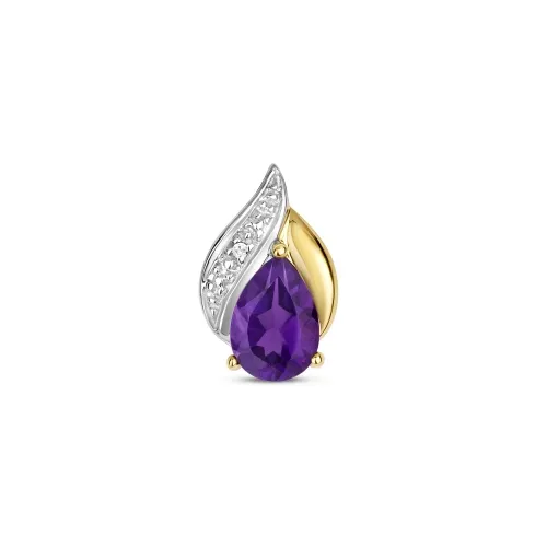 Diamond & Amethyst Pendant 0.66ct - 9ct Gold